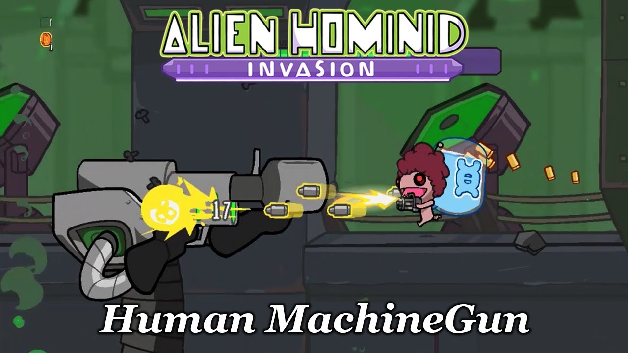 【 Challenge 】All The Bosses Vs Human Machinegun!!【 Alien Hominid Invasion 】