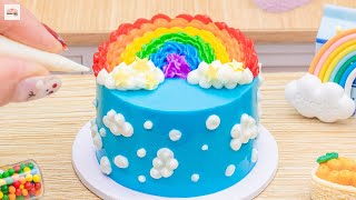 Miniature Rainbow Chocolate Cake 🌈Amazing Miniature Rainbow Buttercream Cake | 1000+ Miniature Ideas