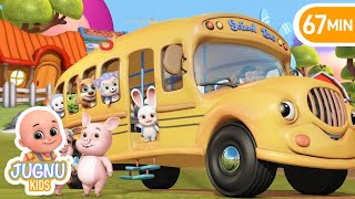 The Wheels on the Bus - Animal Sounds | Learn English | Jugnu Kids Nursery Rhymes & kids Songs