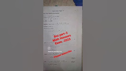 Bsc part-3 Math honours paper- 5 coming Exam 2023