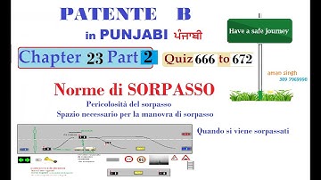 Patente B punjabi  Chapter 23 Part 2 NORME DI SORPASSO | Pericolosità del sorpasso Spazio necessario