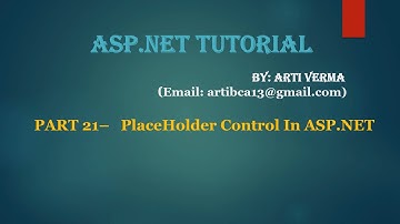 Part 21 ASP.NET PlaceHolder Control