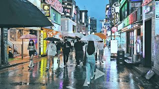 [4K] Cyberpunk Rainy Seoul Night Walk - Konkuk University | 사이버펑크 서울 느낌의 건대 맛의 거리, 비오는 날의 저녁 산책