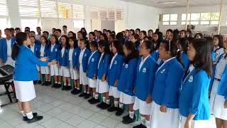 Lagu Indonesia Raya. Paduaan Suara SMA Frater Makassar