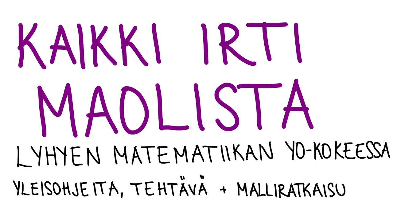 Kaikki irti MAOLista lyhyessä matikassa