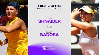 Paula Badosa vs. Diana Shnaider | 2024 Rome Round 3 | WTA Match Highlights