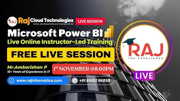 Data Analyst Power BI Real Time | Intro Live Demo Session By Ambarishan From Raj Cloud Technologies