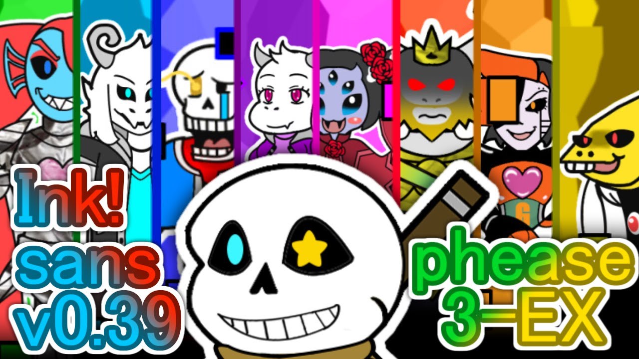 Ink!sans fight 0.39 Phase3-EX AllBosses (HP198) 