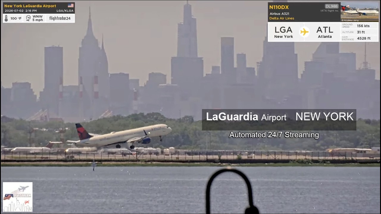 LaGuardia Airport (LGA) Live Plane Spotting – New York City — New York, NY live camera thumbnail