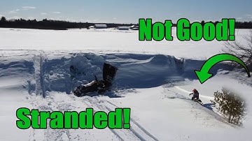 Stranded on the Polaris Indy XLT Triple Snowmobile in DEEP SNOW