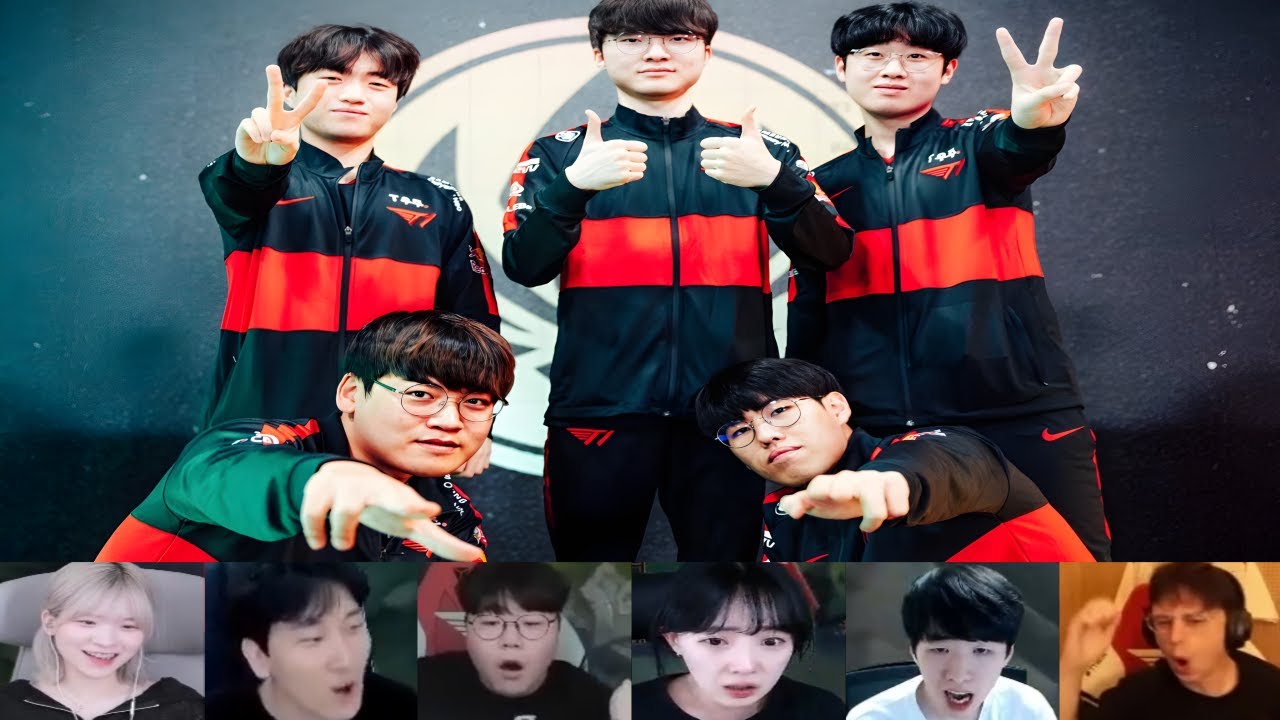 [다시보는] T1 vs. KT 5세트 대역전승 중요장면 스트리머 반응 모음 | 2023 LCK 스프링 플레이오프 2라운드