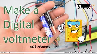 Make a Digital voltmeter using 16*2 LCD Display interfacing with Arduino uno