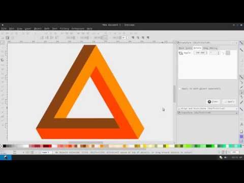 Inkscape: How to make Penrose triangle - إنشاء مثلث بنروز بواسطة إنكسكيب