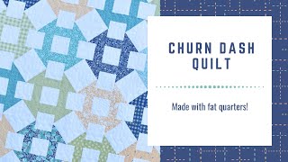 Churn Dash quilt tutorial {make this traditional block quilt with fat quarters!}
