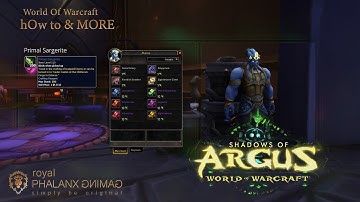 hOw to-Legion 7.3.2 Shadows of Argus-Primal Sargerite Vendor