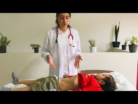 Evaluación de abdomen, examen práctico  (niños) / semiología I