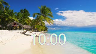 10-Minute Countdown Timer Beach-Themed: Waves Sounds for Relaxation