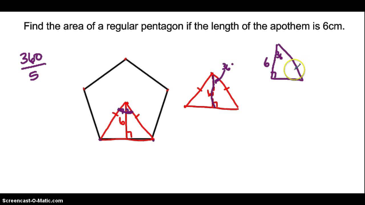 Find Area Of Regular Polygon Given Apothem Youtube