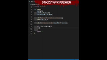 Fibonacci sequence in c language || how to print Fibonacci series in c || #shorts #clanguage