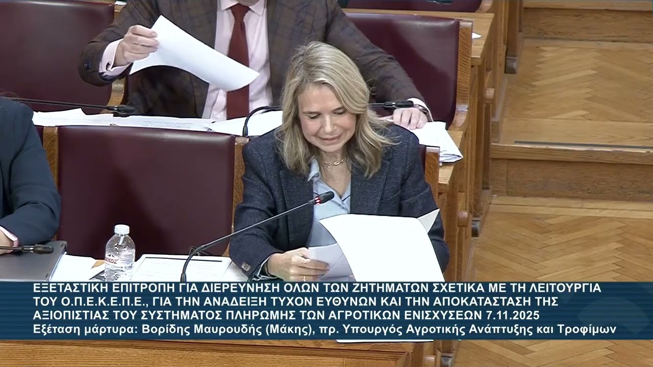 Μιλένα Αποστολάκη στην Εξεταστική Επιτροπή για τον ΟΠΕΚΕΠΕ / 7.11.2025