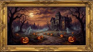 12h Haunted Manor Painting | Frame TV Art 4K | Halloween Night Ambience screenshot 2