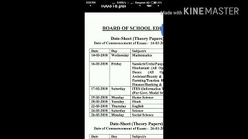 Updated date sheet of class 9th and 11th HBSE