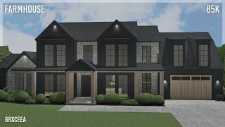85k Farmhouse Exterior | Bloxburg Speedbuild | Grxceea