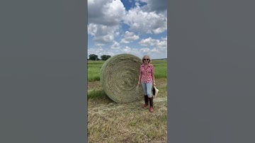 Texas Ranch Life - Baling Hay | Gay Gaddis | #texashillcountry #ranchlife #entrepreneurship #shorts