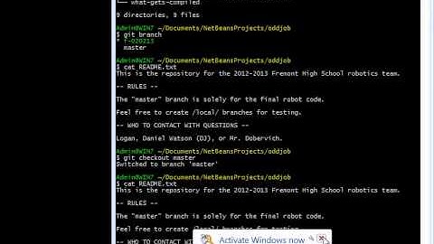 switching branches in git