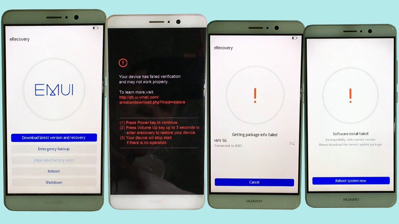 Your device has failed. Хуавей ERECOVERY. ERECOVERY. Get package info failed. Что делать если на хоноре вылазит Huawei ERECOVERY.