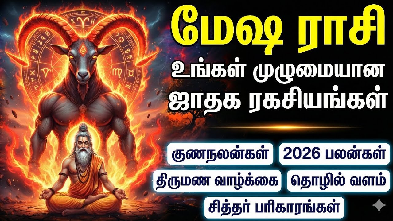 மேஷ ராசி 🔥 உங்கள் முழுமையான ஜாதக ரகசியங்கள் | 2026 பலன்கள் & திருமண வாழ்க்கை