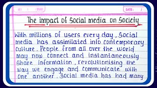 Impact of social media essay in English | the impact of social media on society