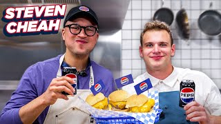 Teaching Steven Cheah the Proper Way to Cook a Burger | What's For Lunch presented by @Pepsi