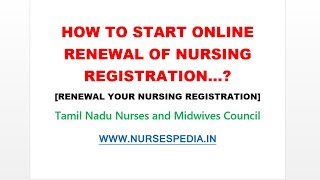 TNMC Online CNE & Renewal Of Nursing Licensure Registration Tamilnadu Nursing Council Part-3