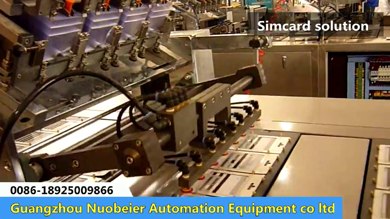 Simcard-blister card packaging automatic equipment - YouTube