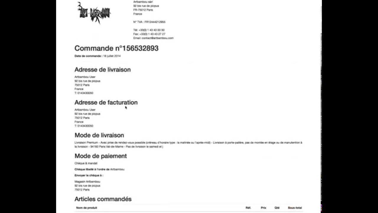 Imprimer Ma Facture Ou Mon Recapitulatif De Commande Aide Video Youtube