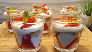 تيراميسو الفراولة/ فراز بدون بيض‼️ سهل و بنين و يحضر في ثواني? tiramisu aux fraises sans œufs 2021