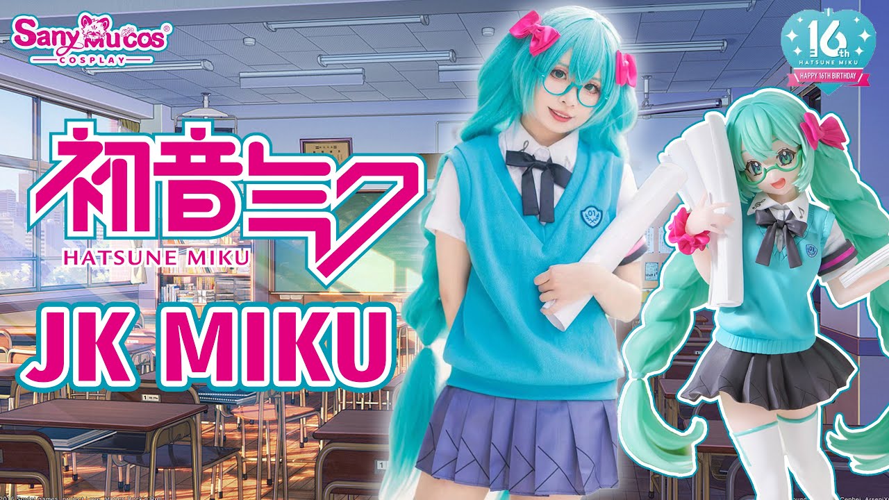 【SanyMuCos】Vocaloid JK Hatsune Miku Cosplay Costume Plus Size Detail Show