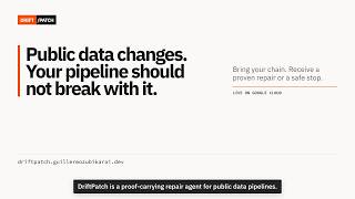 DriftPatch — Proof-carrying repair for data pipeline drift