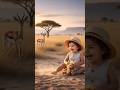 BABY AND BEAST: When a Toddler Tamed a Deer 🦌 🥺 #Viral #cute #cutebaby #aivideo #aiart #cuteanimal