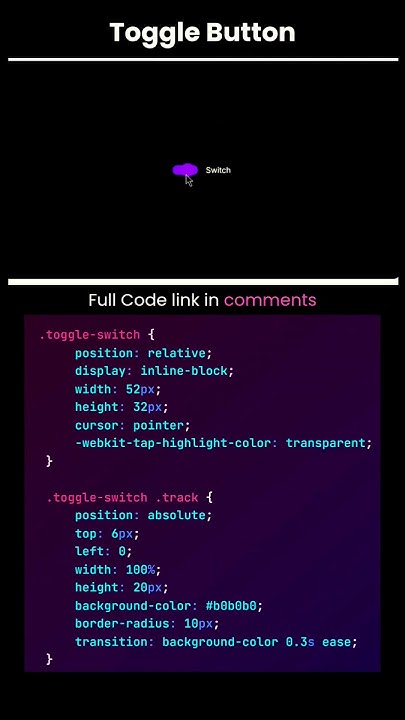 Create Toggle Button using HTML CSS - YouTube