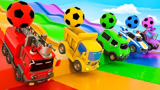 Baby Shark + Wheels On the Bus song - Soccer ball shaped wheels - Baby Nursery Rhymes & Kids Songs by SquareWheels TV 27,604,949 views 1 month ago 13 minutes, 44 seconds