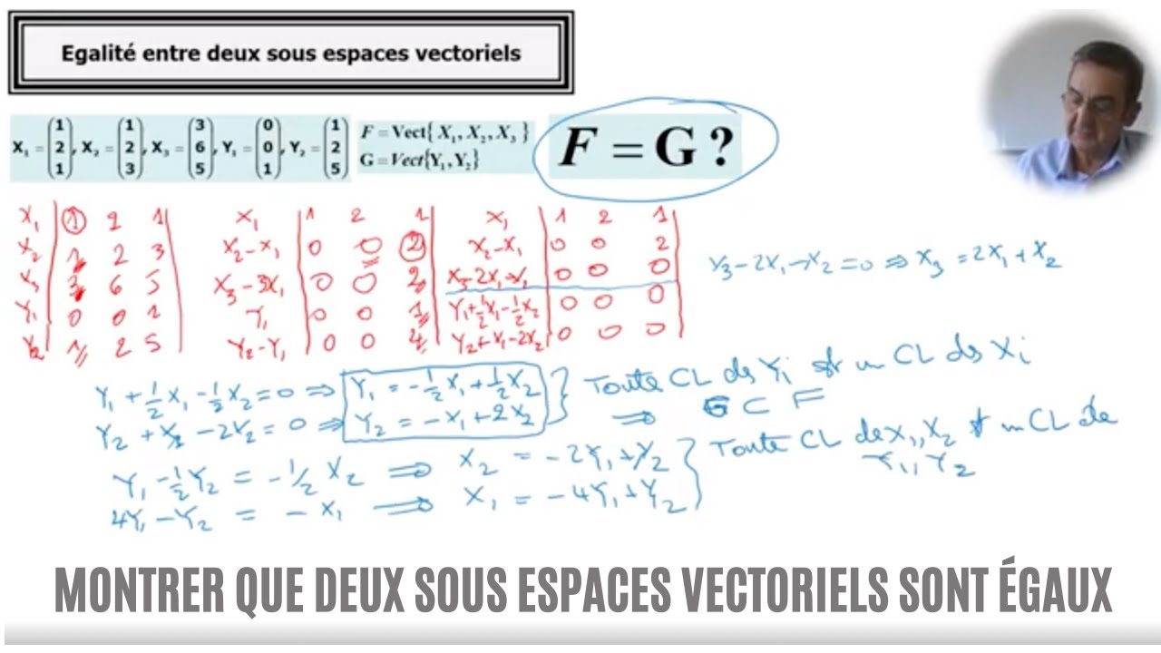MONTRER QUE DEUX SOUS ESPACES VECTORIELS ÉGAUX YouTube MONTRER QUE DEUX SOUS ESPACES VECTORIELS ÉGAUX YouTube