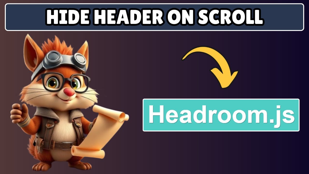How to Hide Header on Scroll in Javascript using Headroom JS - YouTube