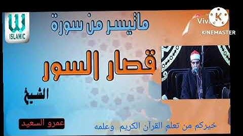 الشيخ عمرو السعيد القارئ بجمهوريه مصر العربيه ما تيسر من القصار