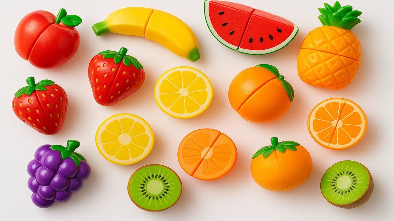 Relaxing & Satisfying Cutting Sounds - ASMR Toy Vegetables and Fruits! 