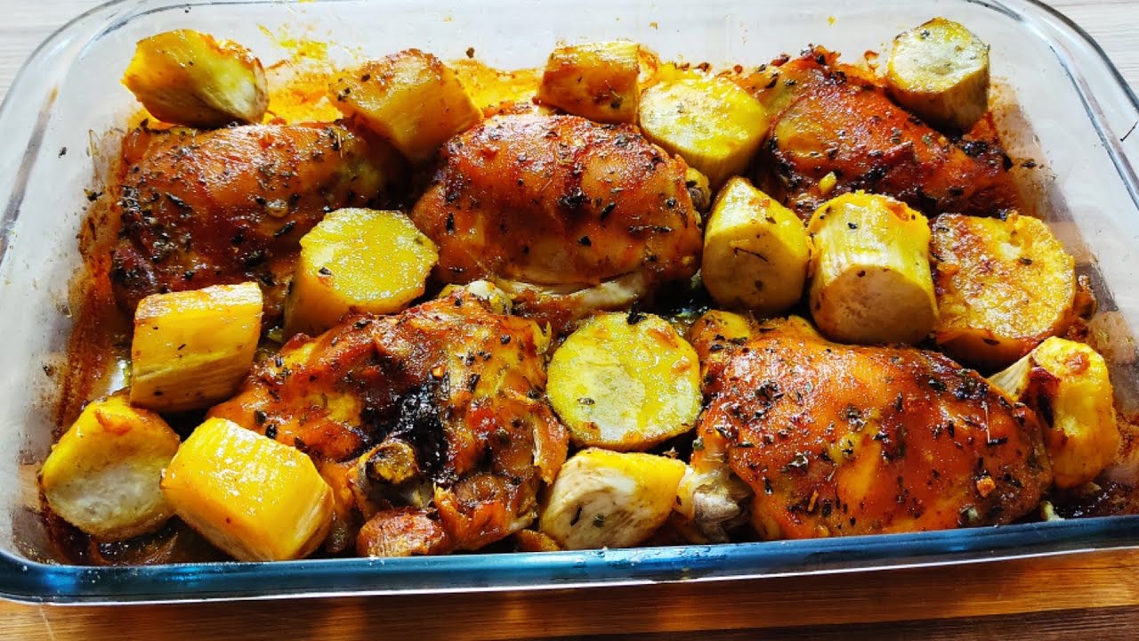 Frango Com Batata Doce Ao Forno Como Preparar Frango Com Batata Doce Ao Forno Youtube