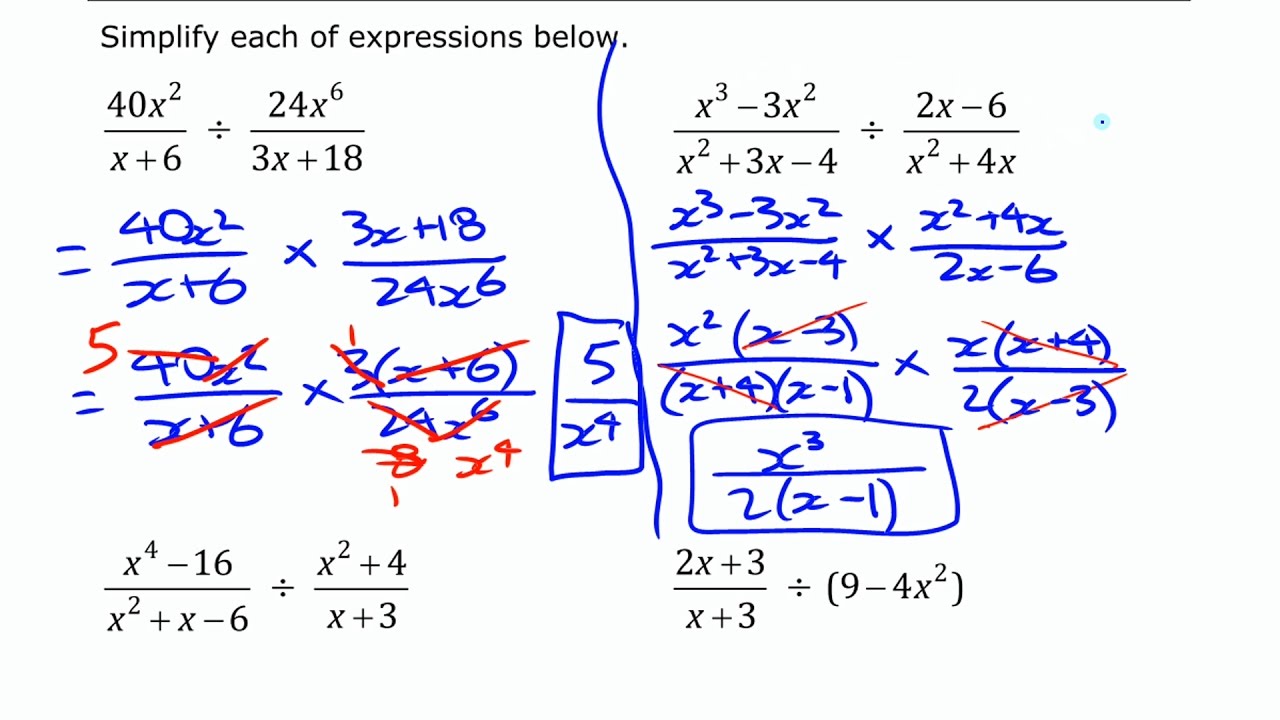 Dividing Rational Expressions • [6.2b] Pre-Calculus 11 - YouTube