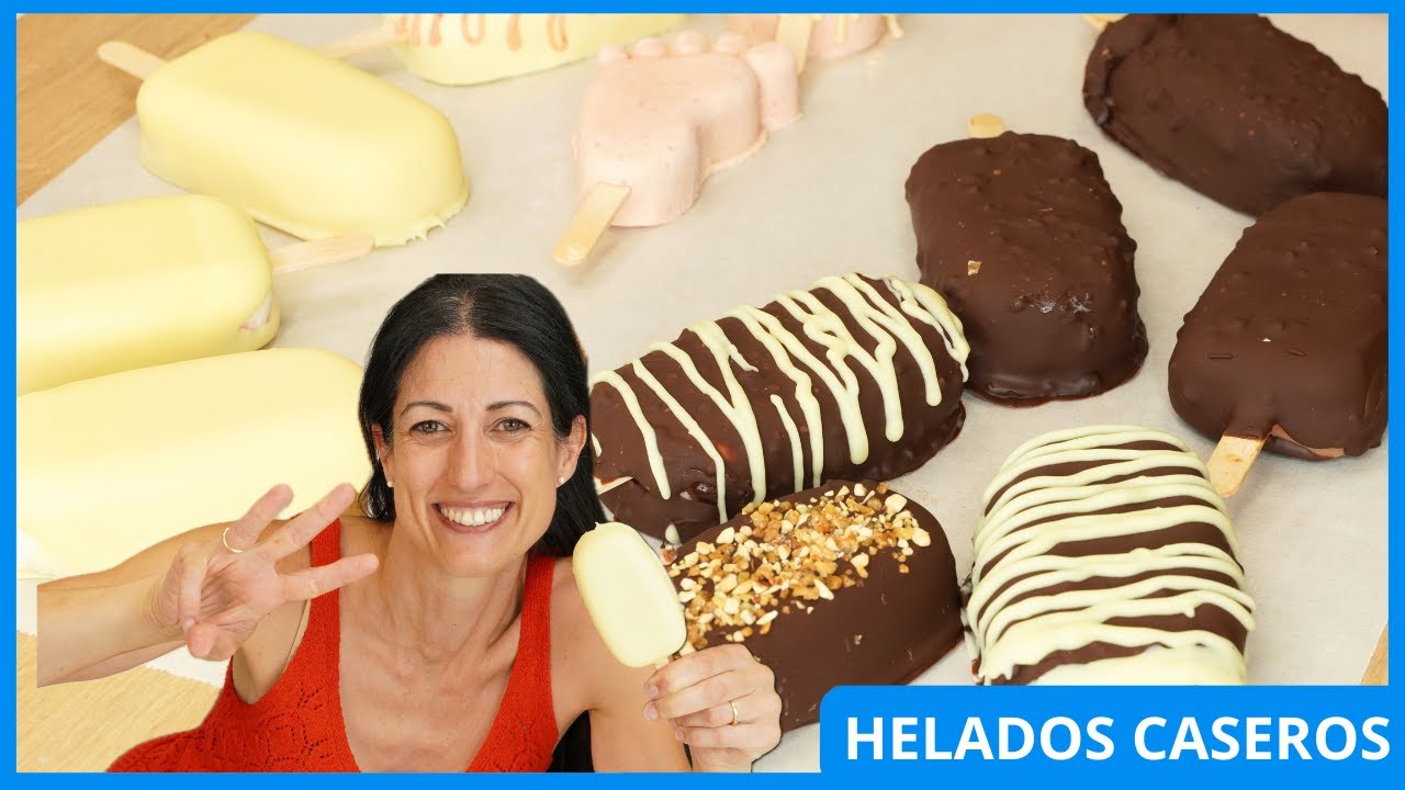 CÓMO HACER HELADOS CASEROS FÁCILES: Magnum de Chocolate, Cheesecake, Helados de Fruta, sin Heladera