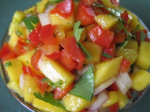 Tropical MANGO SALSA - How to make fresh TROPICAL MANGO SALSA recipe